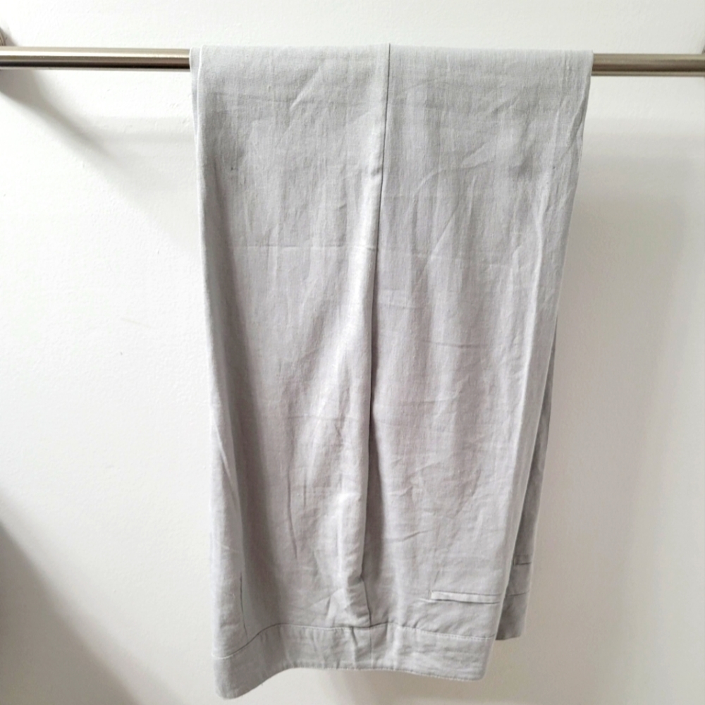 Women's Chadwick's of Boston Pale Grey Linen Blend Wide Leg Dress Pants Size 8